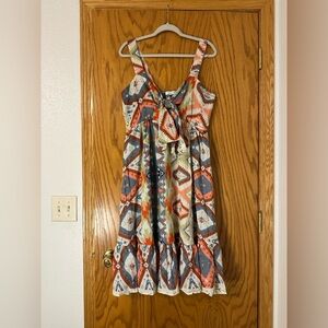 BUCKETLIST Multicolor Aztec Tie Front Dress - NWOT - Size 1x